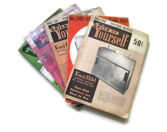 Vintage Furniture Making Carpentry Kits // Patterns Kitsch Retro Mid-Century Furniture Kits // Woodworking
