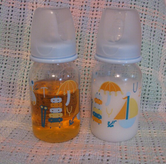 2 Reborn baby 5oz fake faux Apple juice and by MommyAndMeNursery