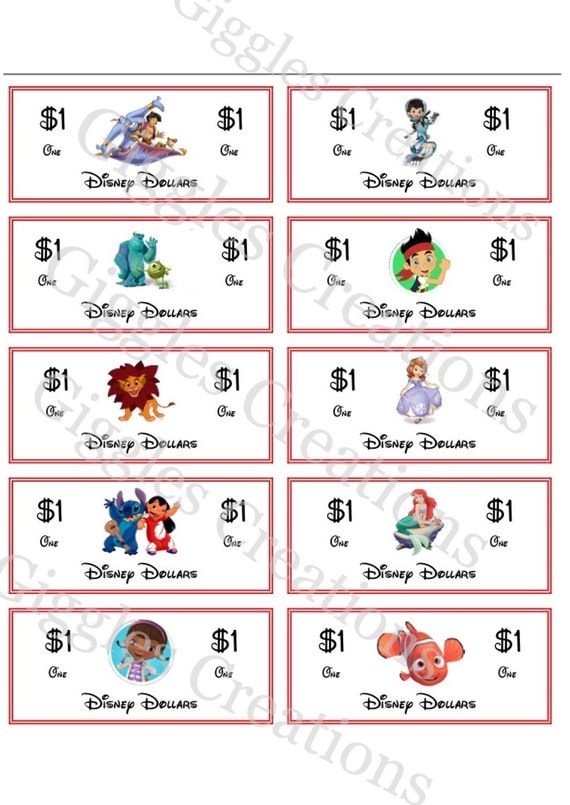 printable disney money disney dollars instant by gigglescreations