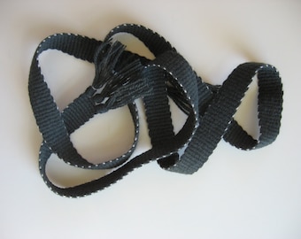 hand-woven wool inkle belt dark gray