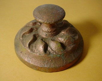 Antique Cast Iron Paperweight Paper Weight Empire Grecian Revival Style 1800s Vintage 19th Century