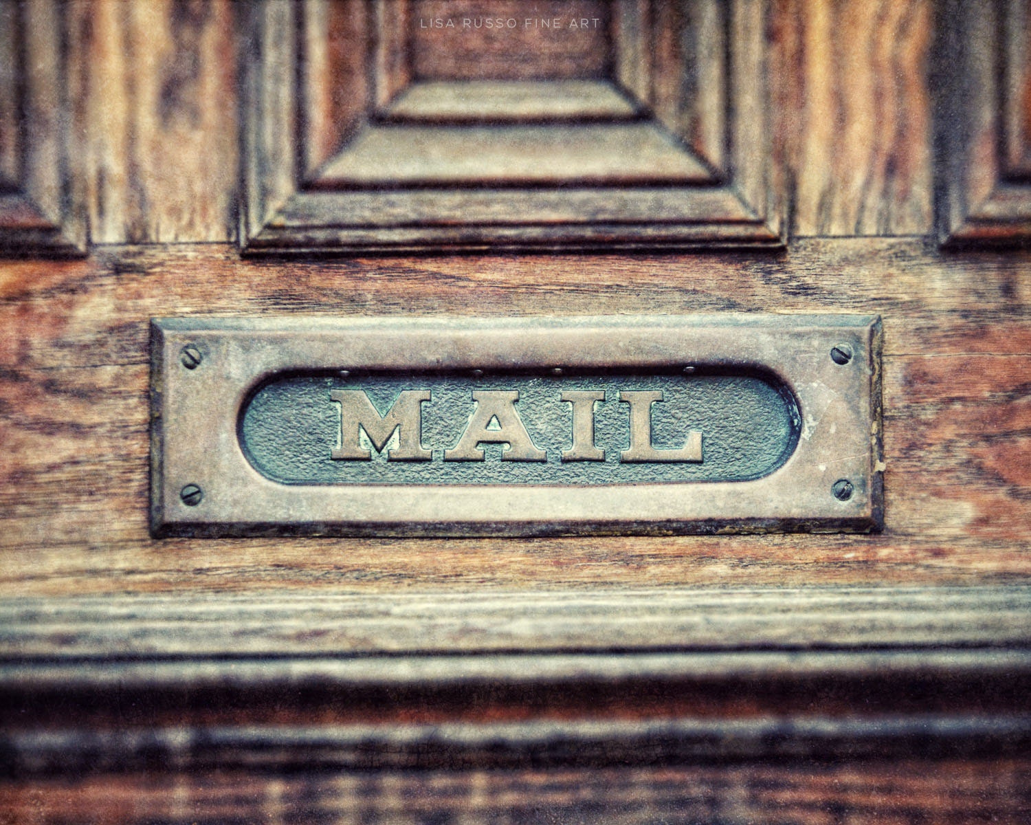 Brown wall art rustic decor mail sign antique by lisarussofineart