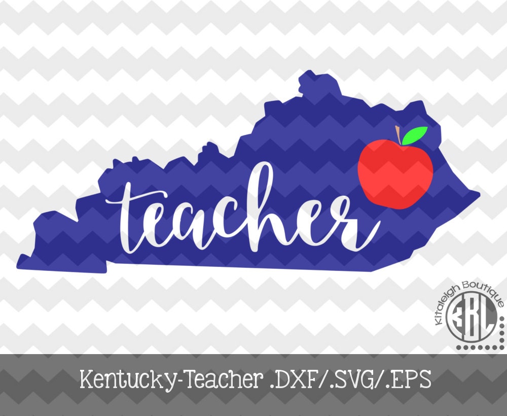 Download Kentucky Teacher design INSTANT DOWNLOAD in dxf/svg/eps for