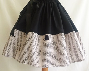 Sherlock Holmes Literature Skirt, Book Skirt, By Rooby Lane