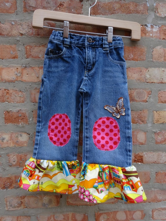 Children's JeansUpcycled JeansBoho JeansShabby Chic