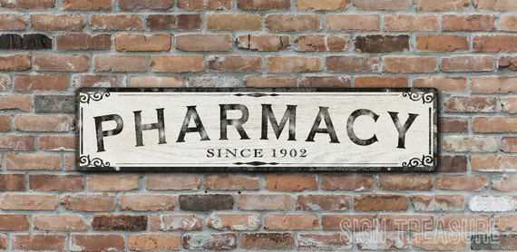 Pharmacy Wood Sign Antique Style Handcrafted By Signtreasure