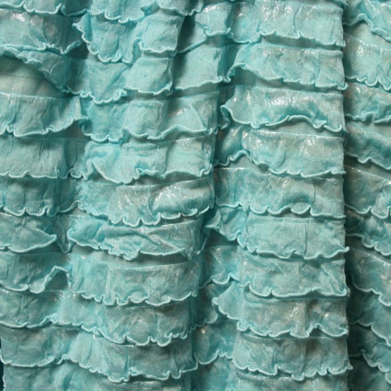 Ruffle Fabric/3/4 Inch Ruffle Fabric/Aqua and by JacobandChloesLLC