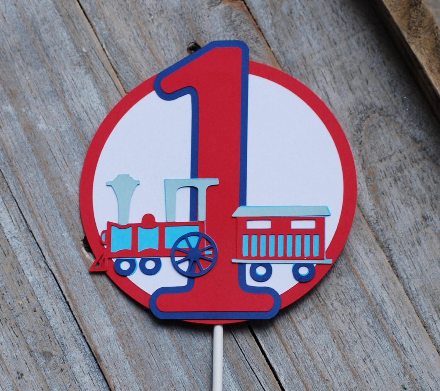 Train Birthday Party Cake Topper Smash by Cutiepiepartyshoptoo