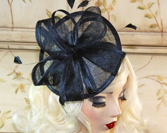 Black fascinator Hat - Black Kentucky Derby Hat - British Tea Party Fascinator, Wedding Hat, Fancy Mini Hat, Church Hat
