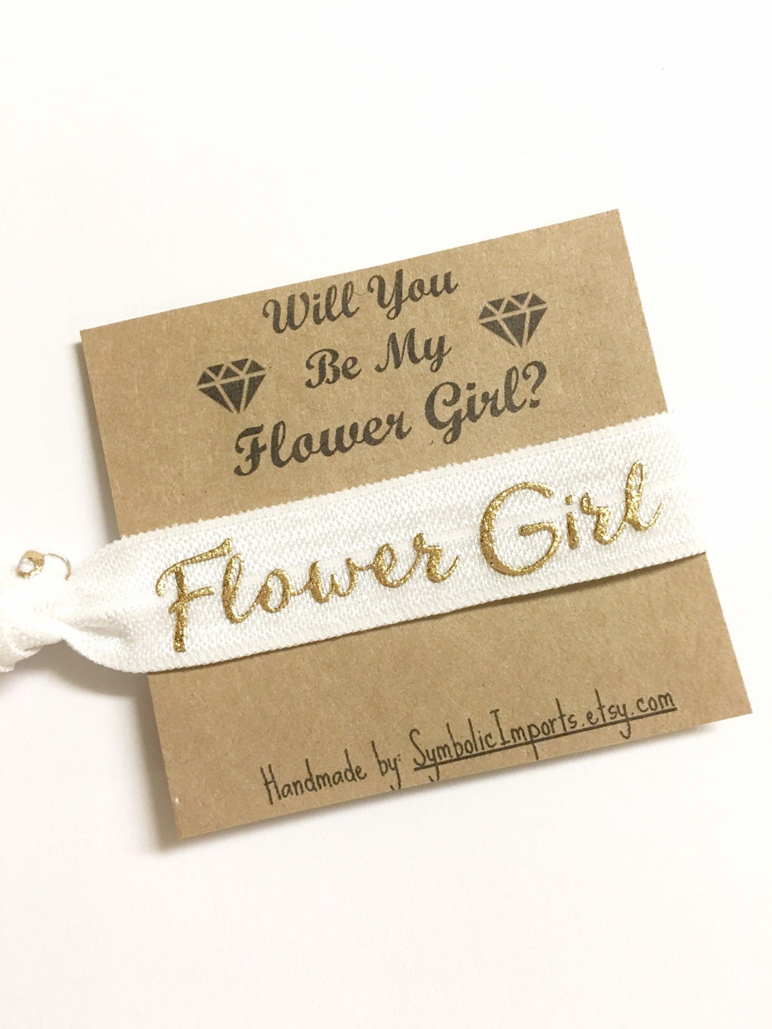 Flower Girl hair tie will you be my flower girl bridal