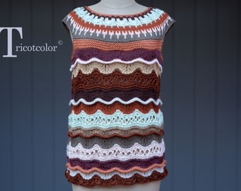 Débardeur femme tricot main