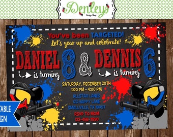 Joint Paintball Party Invitation (PB02)