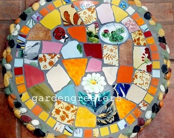 Mosaic stepping stone Mosaic wall plaque Mosaic wall decor-mbh