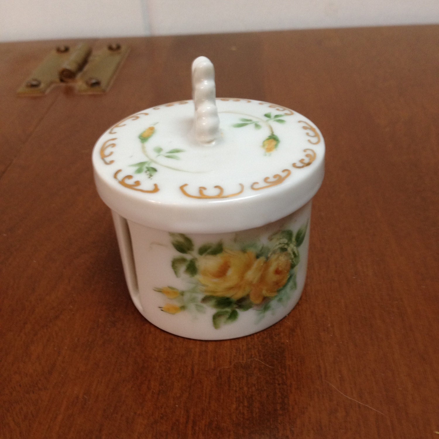 Porcelain stamp dispenser with painted by TreasuresFromTexas