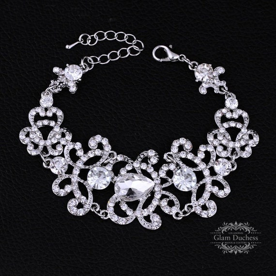 Bridal bracelet wedding bracelet crystal jewelry Victorian
