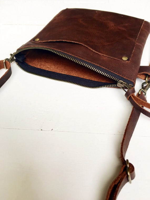 Brown leather crossbody bag brown leather purse crossbody