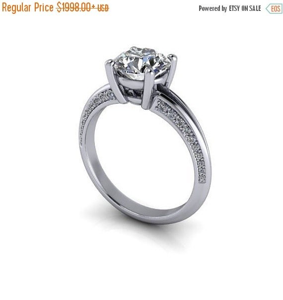 SALE Moissanite Engagement Ring Diamond by BelViaggioDesigns