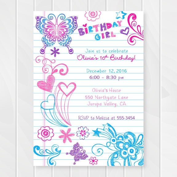 A Girl Birthday Invitations 1