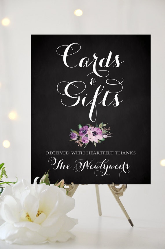 Cards and Gifts Sign 8 x 10 Vintage chalkboard style with