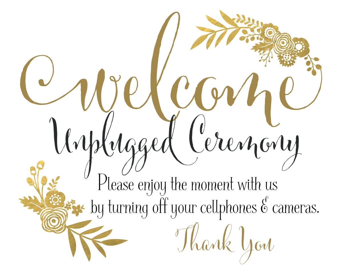 unplugged wedding sign wording