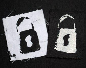 Lock Crust Punk Patch (Black & White ver.)