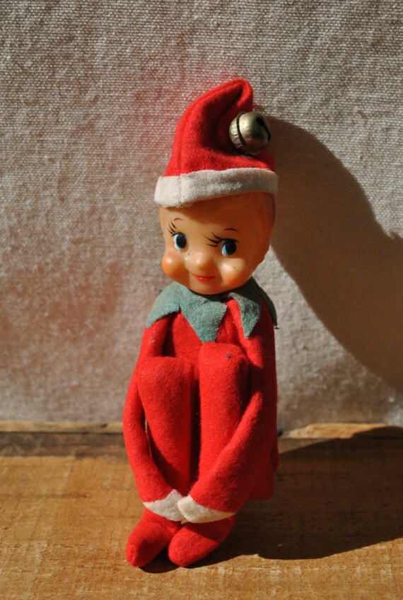 Christmas Elf Vintage Elf Knee Hugger Elf Bendable Elf