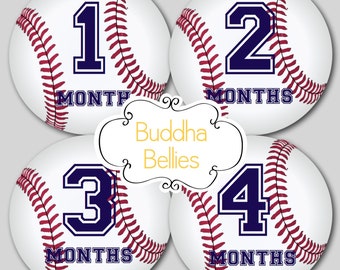 Baby Monthly Stickers Baseball Nursery Baby Month Stickers Baby Boy First Year Stickers…Favorite Baby Shower Gift - B115
