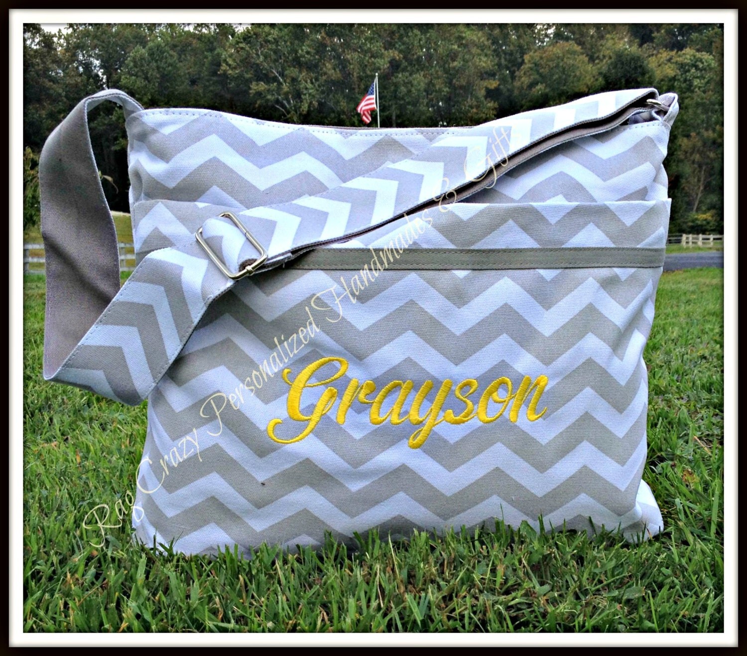 Chevron Diaper Bag Personalized Diaper Bag Baby Boy by RagCrazy