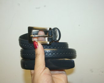 Skinny leather Belt leather belt,large belt,navy blue belt,dark blue belt,navy belt,thin belt,skinny belt,dress belt,high waist belt