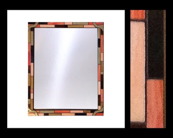 Mosaic Mirror - "Tangerine & Amber"