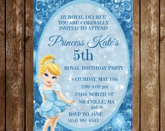 Disney Princess Birthday Invitation Download - Cinderella
