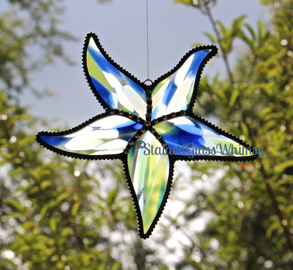 Stained Glass STARFISH Suncatcher 'Spirit by StainedGlassWhimsy