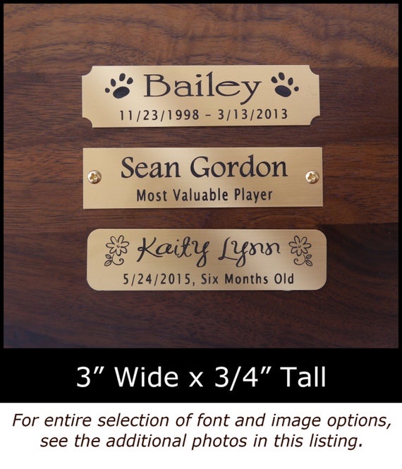 Engraved Solid Brass Plate Picture Frame Art Label Name Tag