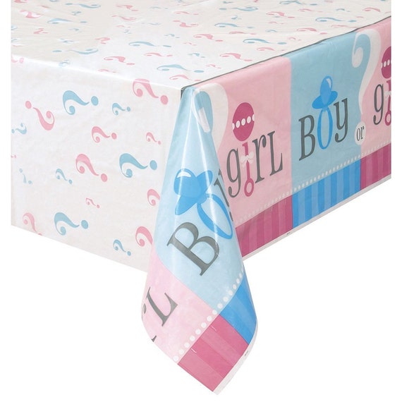 Gender Reveal Baby Shower Table Cloth Pink & Blue Brand New