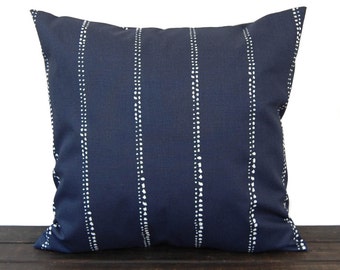 Pillow, Throw Pillow, Pillow Cover, Cushion, Decorative Pillow, Vintage Indigo Navy Blue White Carlo