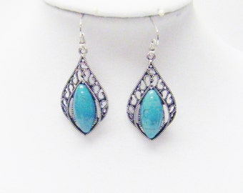 Items Similar To Turquoise Cabochon Earrings On Etsy