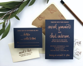 Evening wedding invitation stamp