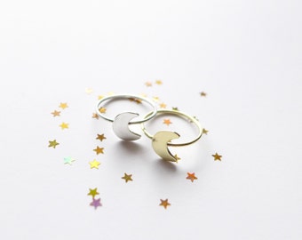 Tiny Crescent Moon Ring