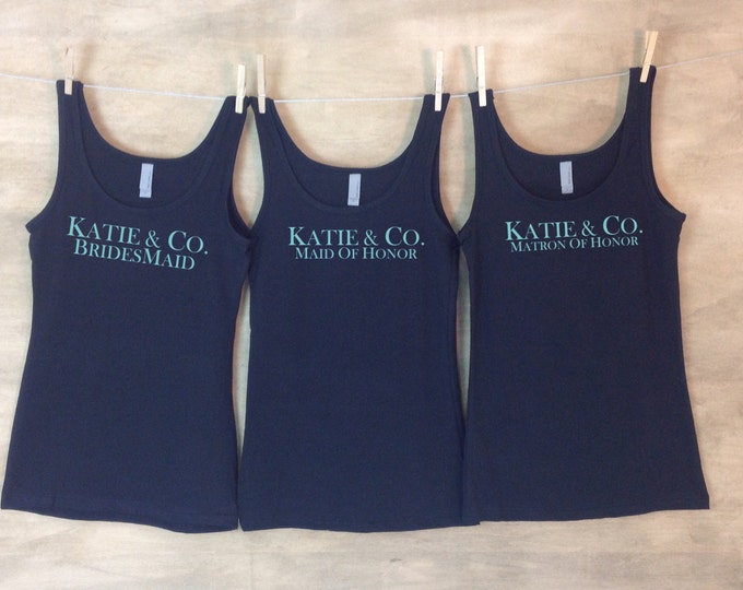 Bachelorette Party Shirts Personalized with name //Bride and Co // Sets