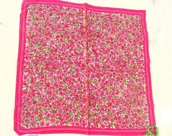 Vintage Designer Talbots Floral Silk Scarf 21" Square