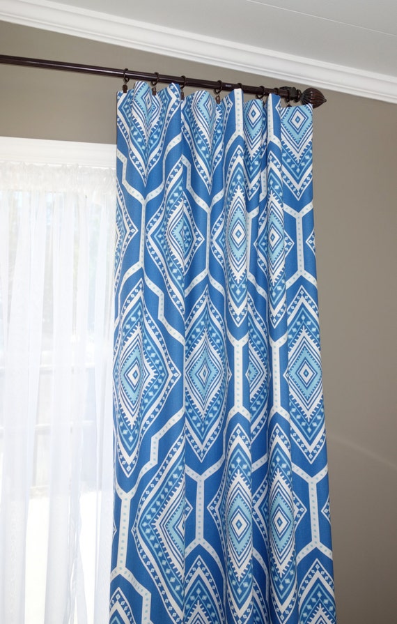 New Cobalt Blue Curtain Panels two panels by SewDivinebyAmanda