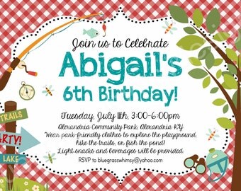 Picnic in the Park, Outdoor Birthday Party - Printable Invitation