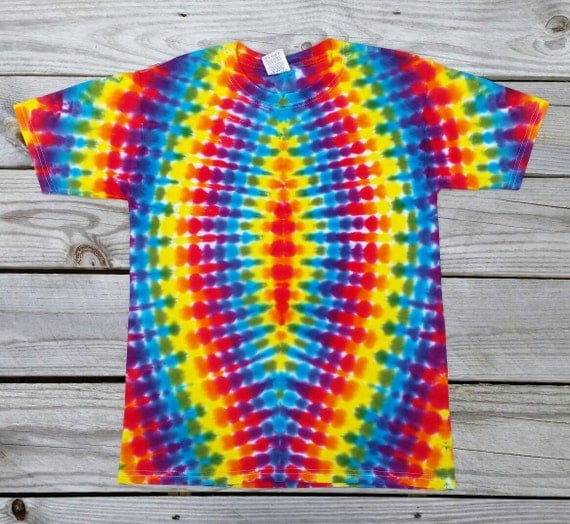Kids Crazy Rainbow Tie Dye Shirt Youth Large Boys Tie Dye
