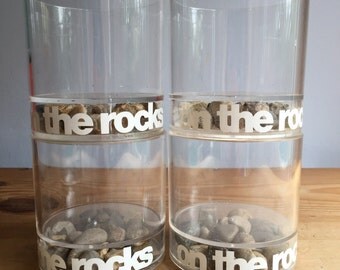 4 Mid Century Modern On the Rocks Lucite Glasses