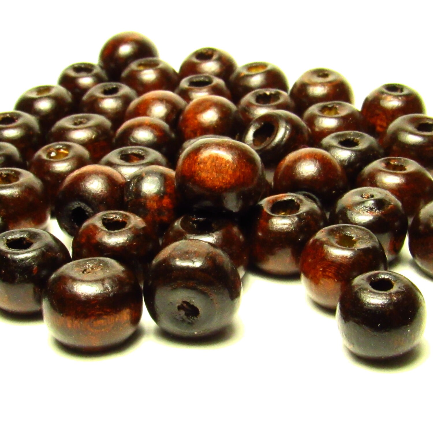 50 Dark Brown Wood Beads 8mm Beads Round Beads by AingealismBeads