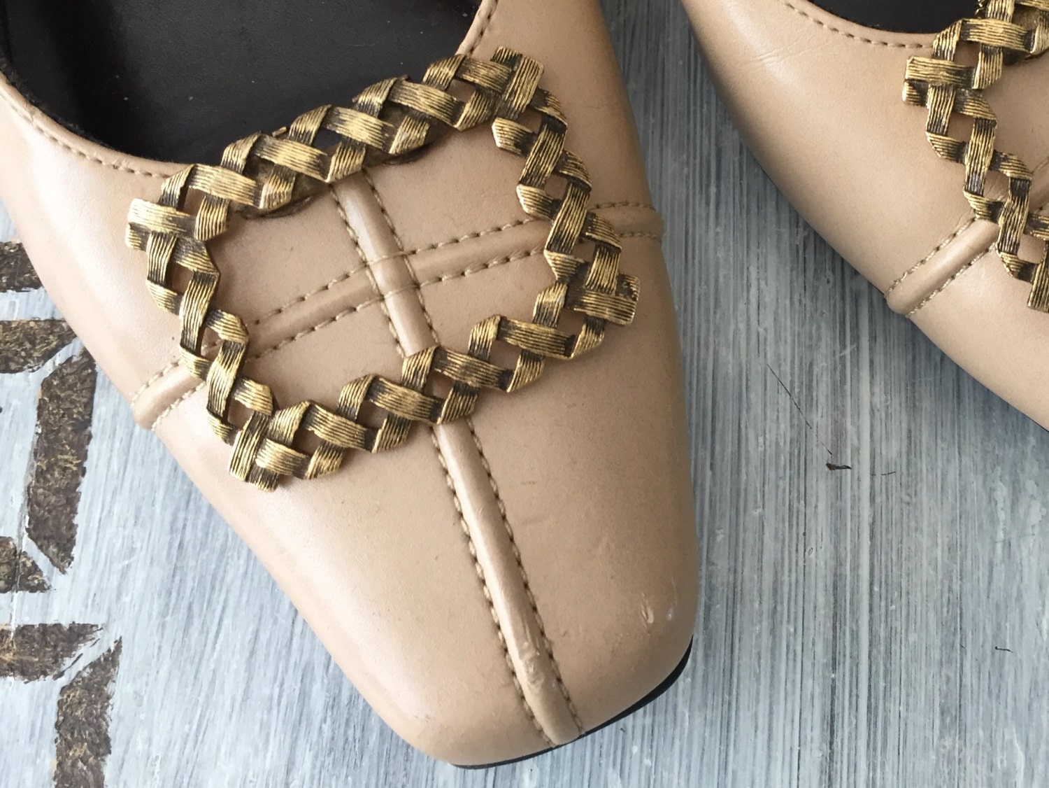 Gold Shoe Clips Rectangle Dress Shoe Accessories Vintage