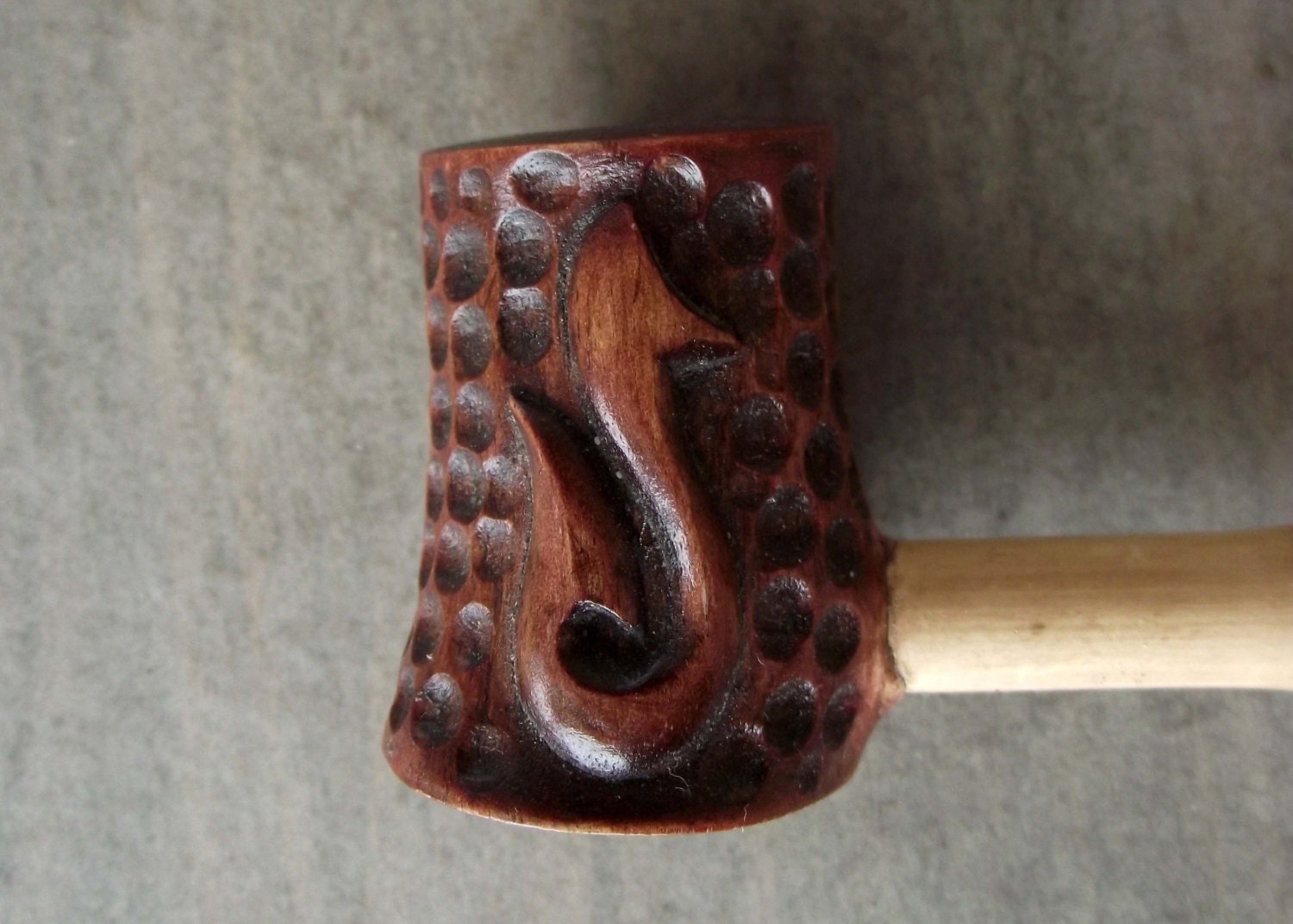 Handmade Unique Walnut Long Smoking Pipe with Bamboo stem