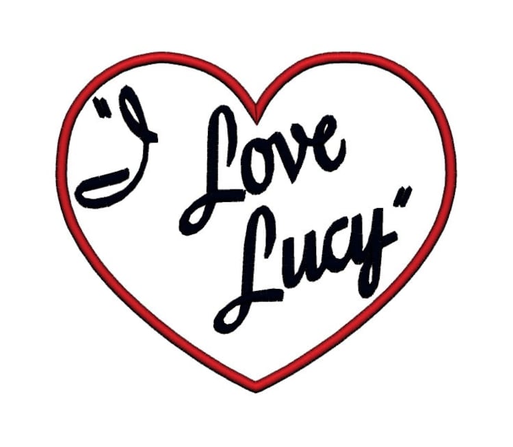 I Love Lucy Heart Applique . INSTANT DOWNLOAD. by DChaseDesigns