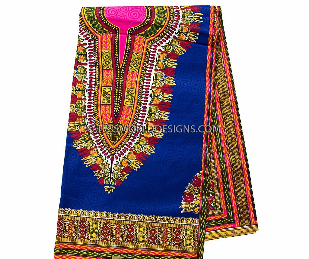 Dashiki Fabric/ Royal blue African Fabrics/ Ankara fabric/