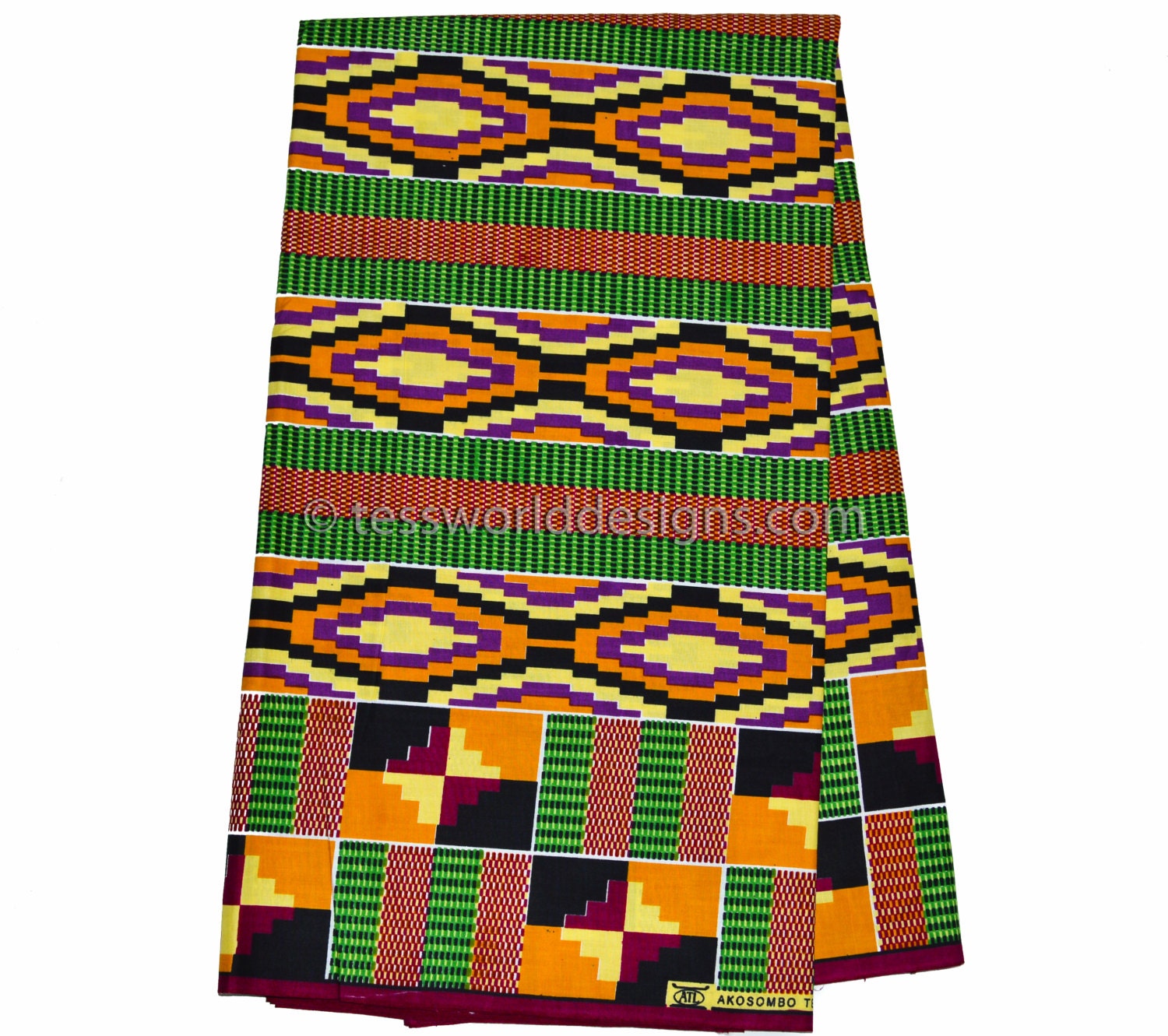 Authentic kente cloth Print ATL Made in Ghana/ African Fabric